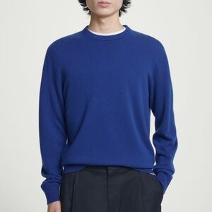 COS Men’s Pure Cashmere Crew Neck Sweater in Royal Blue Size XL New With Tags